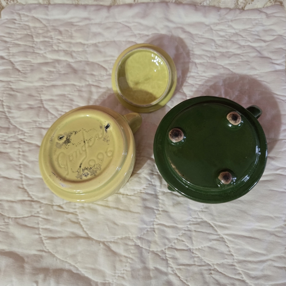 Set/2 Vintage Pottery Mini Pots - Picture 4 of 16